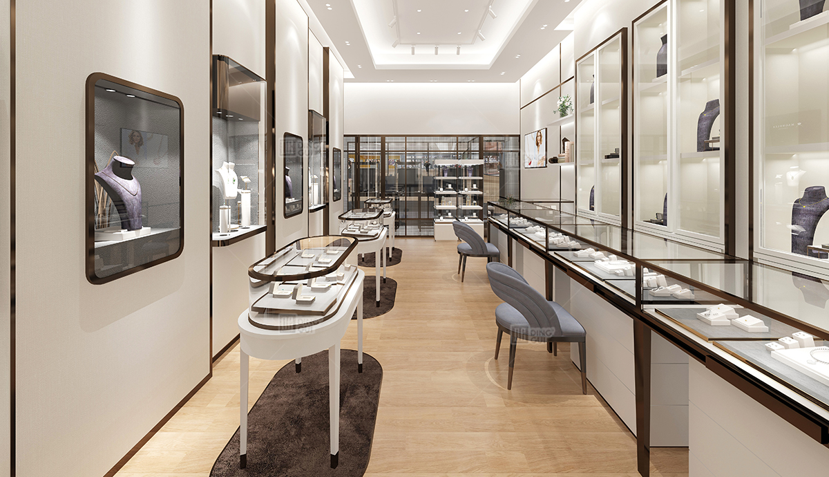 美国奢侈品珠宝店展示柜项目